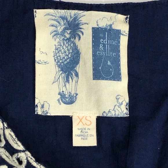 Anthropologie Navy Embroidered Sleeveless Dress XS - Picture 3 of 8